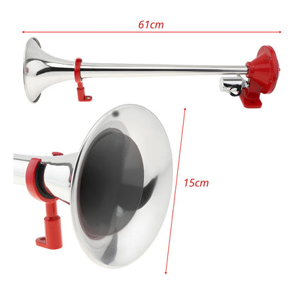 Bocina De Aire Eléctrica Trompeta 61cm 12v/24v 110db Camión