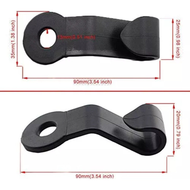 X2 Gancho Organizador Para Cabecera Auto Abrazadera Asiento Color Negro Lisa