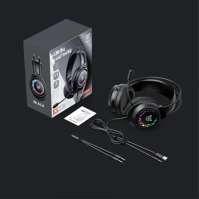 Audífonos Onikuma X92 Rgb Gamer Auriculares Headset Negro