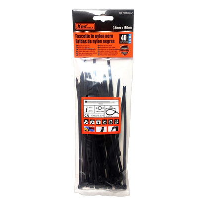 Set 40pcs Amarras Plásticas 3.6x150mm Multiuso Bridas  Nylon