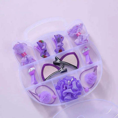 Estuche D Pinches Y Colet Bebé Niñas 11pcs Gancho Oreja Gato