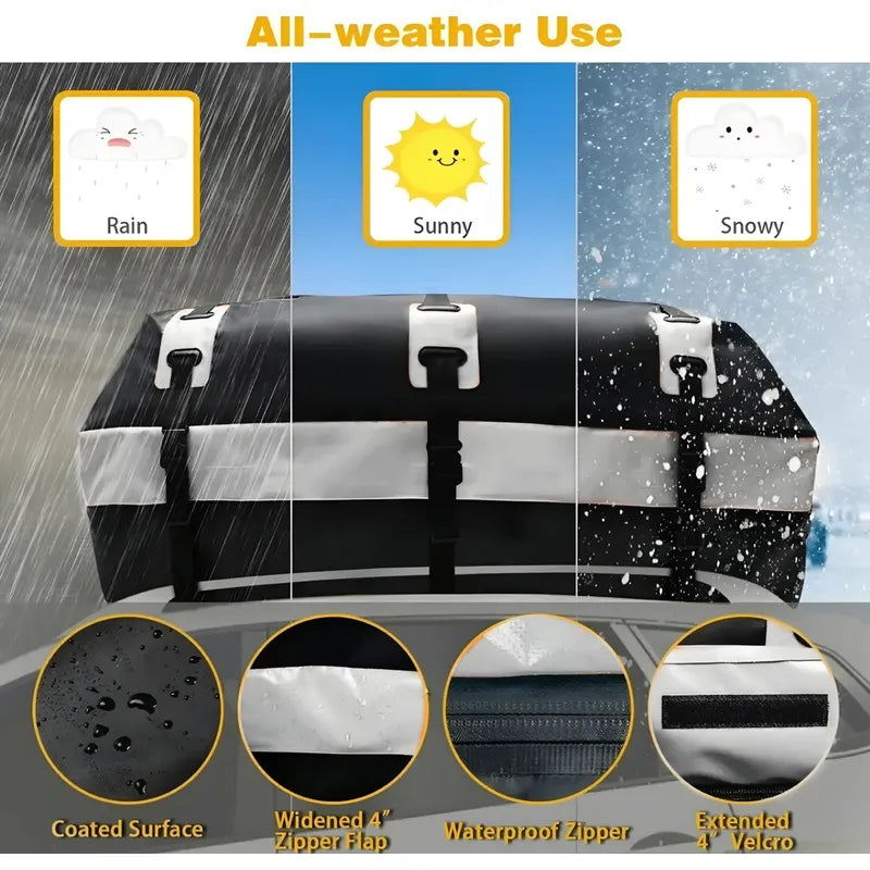 Bolso Porta Equipaje 425lts + Afombrilla Impermeable Candado Negro Gris 425lts