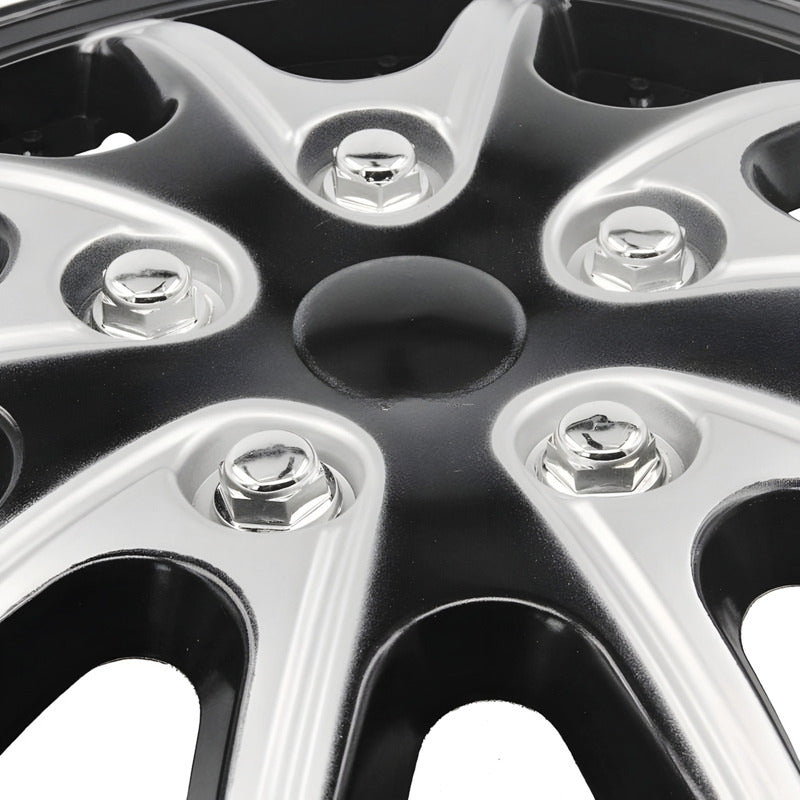 Set Tapa Rueda Aro 13 Serie Tuning Racing Color Negro-gris