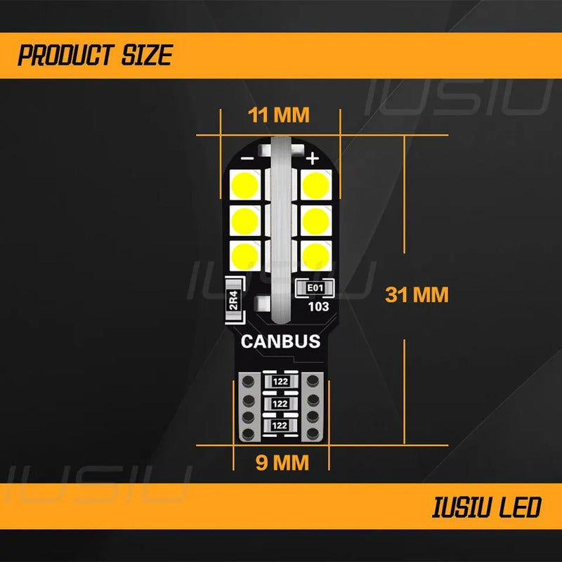X2 Ampolleta Led T10 W5w 24 Led Cola D Pescado 12v Canbu R&c