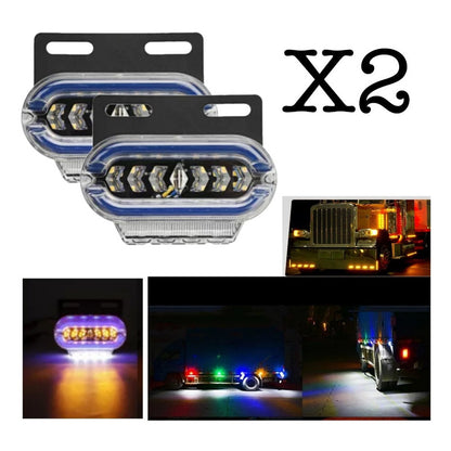 X2 Luz Led Lateral Bicolor Luz De Trocha 24v Destellante