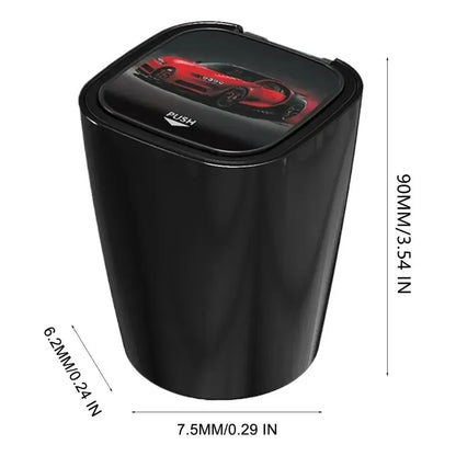 Cenicero Con Luz Led Y Tapa Abre Fácil Monedero Auto Casa Negro Yd-001