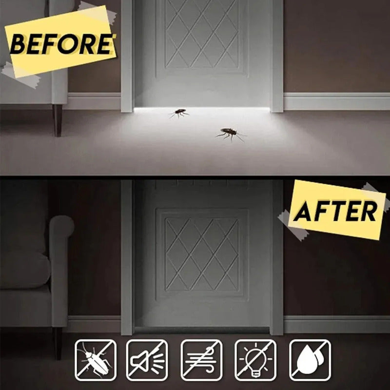 Protector Doble Aislante Frío Polvo Insecto Burlete Puerta Color Negro Liso