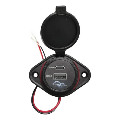 Cargador Carga Rápida 1 Usb 1 Type C 12-24v Sobrepuesto