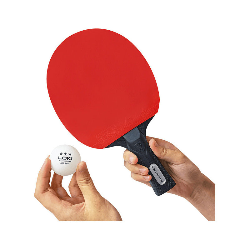 Set Ping Pong 4 Paletas + 8pelotas +estuche Kit Tenis Mesa Rojo/negro Fl (cóncavo)