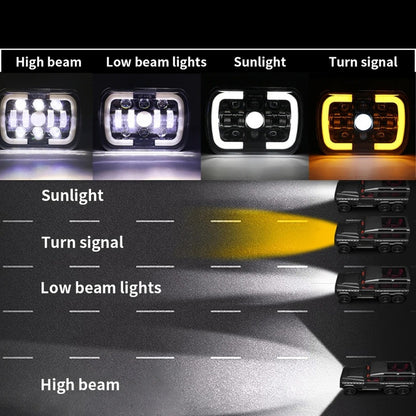 X2 Neblinero 7x6 Foco Led 5x7 Led Con Drl Bicolor 12-24v