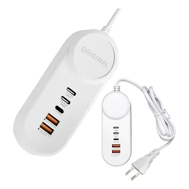 Cargador 35w Usb-c Hub Usb 5 Puertos Carga Rápida Alargador