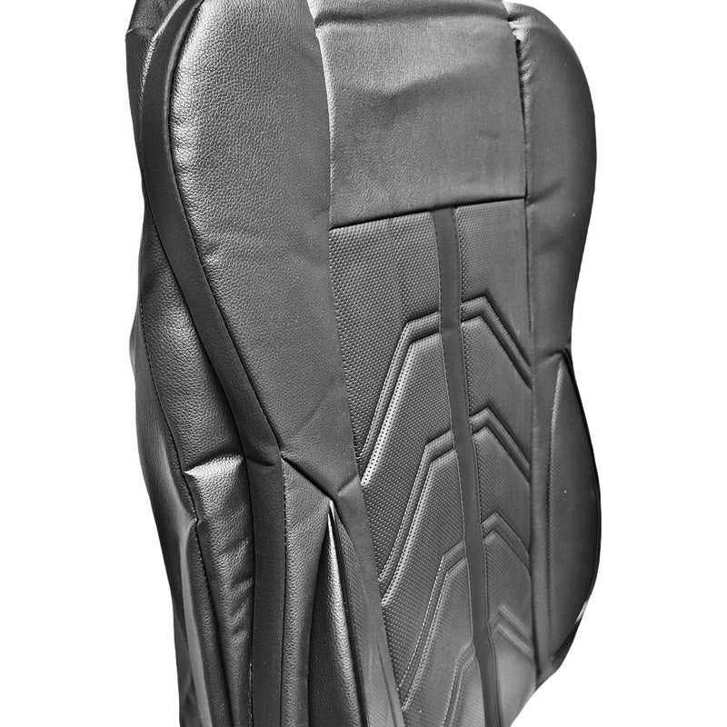 Juego Funda Cubreasiento 100% Eco Cuero Acolchado Y Bolsillo
