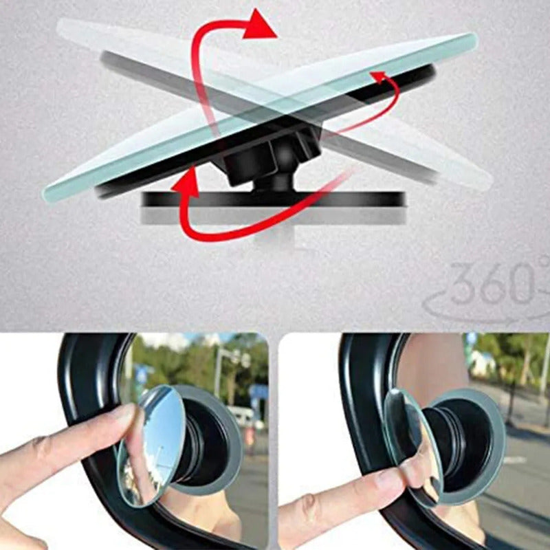 X2 Espejos Laterales Retrovisor Punto Ciego 360 Ajustable 2