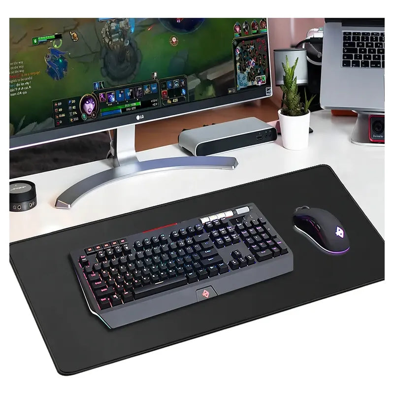Alfombrilla Gamer Weibo K9 Xl Antideslizante Costura Roja Negro No