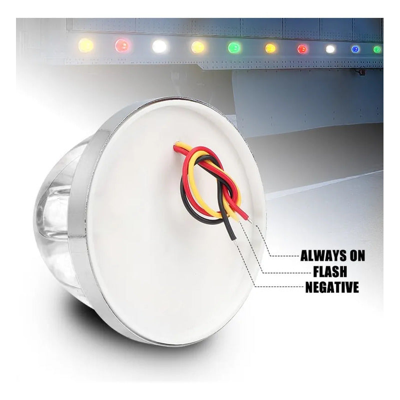 Foco Luz Led Watermelon Estrella Destella Americano 12/24v Cables Negro/rojo/amarillo Blanco 25375 Blanco
