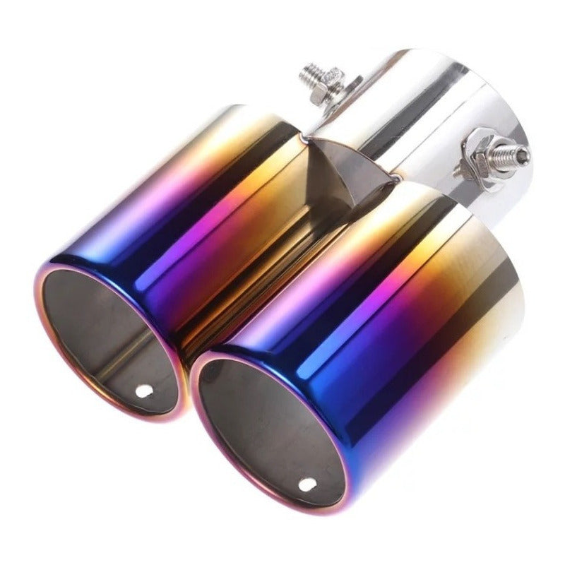Cola De Escape Auto Doble Ionizado Tuning Universal/r&c