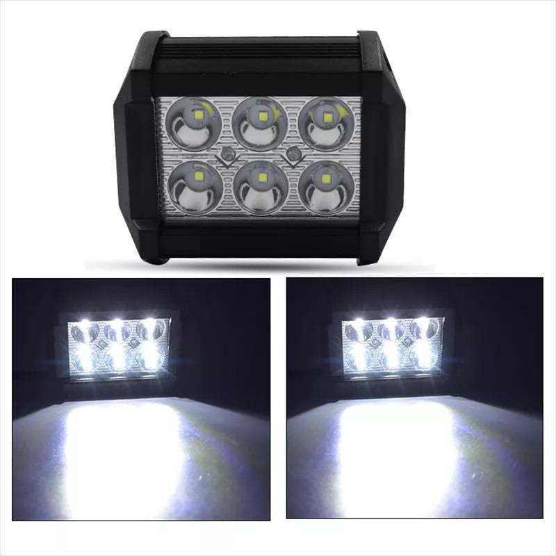 X2 Neblinero 6 Led 18w Foco Led Potente Auto Pack Spots /ryc