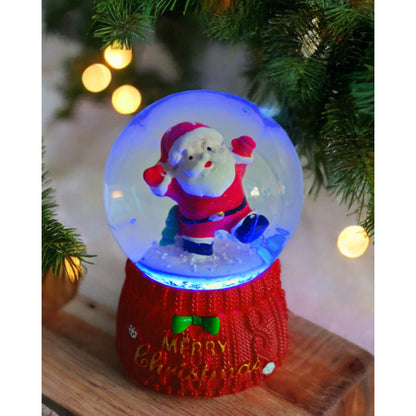 Esfera De Cristal Navideña Con Luz Mini Bola De Nieve 7cm