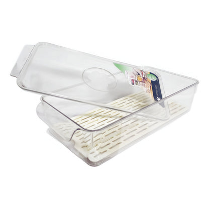 Organizador Refrigerador Contenedor Acrílico Con Tapa 16cm