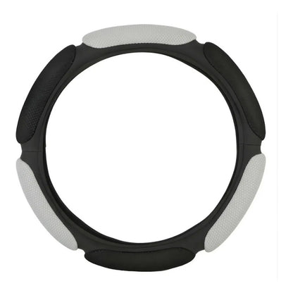 Funda Cubre Volante 3d Acolchado Antideslizante Universal 38 Negro Gris Claro