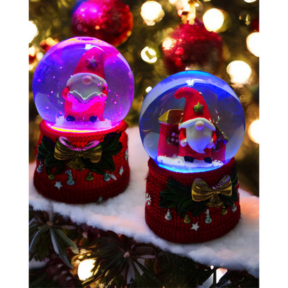 X6 Esferas De Cristal De Navidad Bola D Nieve Cn Luz Led 9cm