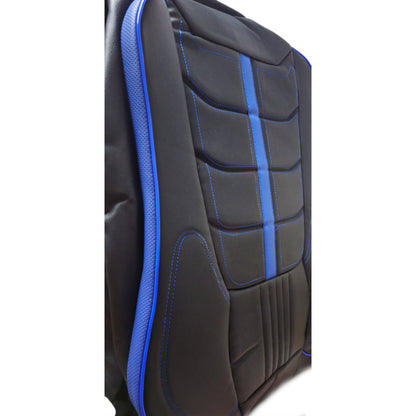 Set Cubre Asiento 11pcs 100% Eco Cuero Acolchado Premium Azu