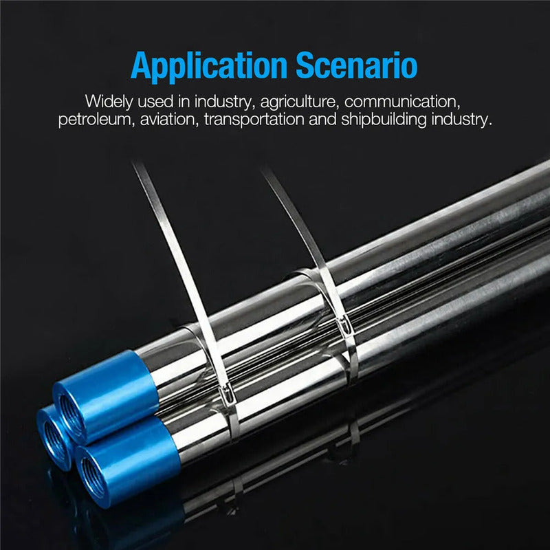 X5 Amarras Metalica Acero 304 Abrazadera 4.6x350mm Bridas Plateado 52715