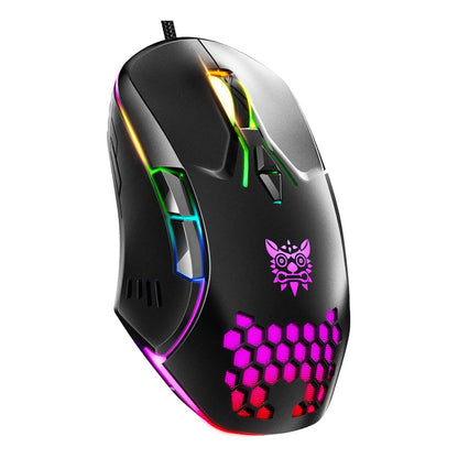 Mouse Gamer Onikuma Cw902 Con Luz 7 Boton Ergonomico Ligero Negro Cw902
