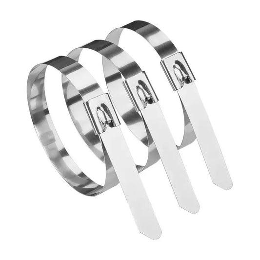 X5 Amarras Metalica Acero 304 Abrazadera 7.9x400mm Bridas Plateado 52716