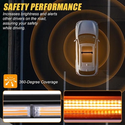 Baliza Led De Techo Destellante Ámbar 80cm Auto 12v Con Imán