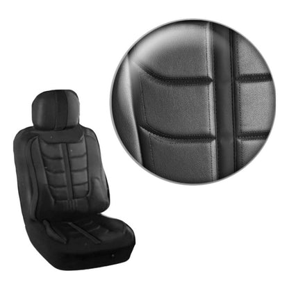 Set Funda Cubreasiento 100% Ecocuero Acolchado Bolsillo 11pc