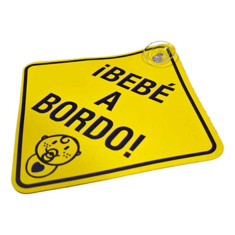 Letrero Bebé A Bordo Señal Con Ventosa Auto Seguridad /ryc
