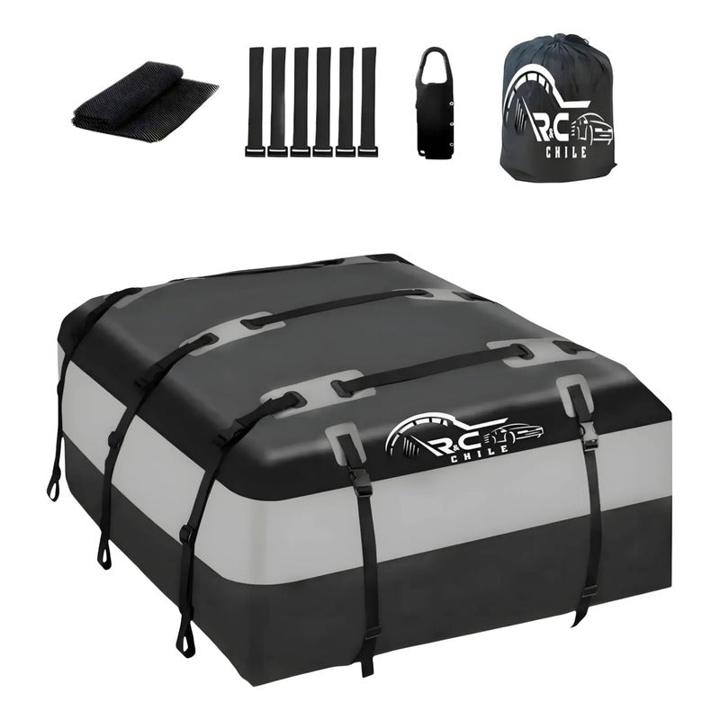 Bolso Porta Equipaje 425lts + Afombrilla Impermeable Candado Negro Gris 425lts