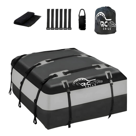Bolso Porta Equipaje 425lts + Afombrilla Impermeable Candado Negro Gris 425lts