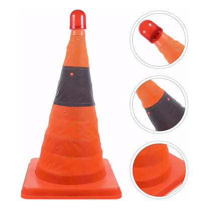 Cono De Emergencia Retractil Reflectante Con Luz Led 40cm Naranja 53711