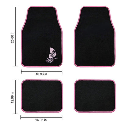 Set Cubre Piso Mujer Alfombra 4pcs Auto Universal Diseño Ryc
