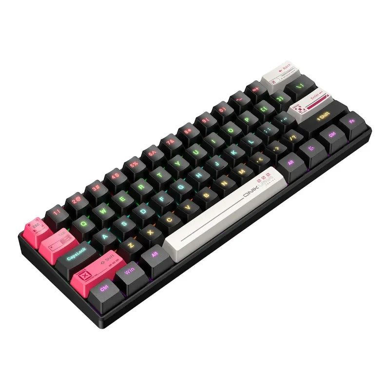 Teclado Mecanico Compacto Onikuma G55 Con Reemplazo Teclas Negro Rosa Bkanco G55 Inglés Us
