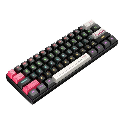Teclado Mecanico Compacto Onikuma G55 Con Reemplazo Teclas Negro Rosa Bkanco G55 Inglés Us
