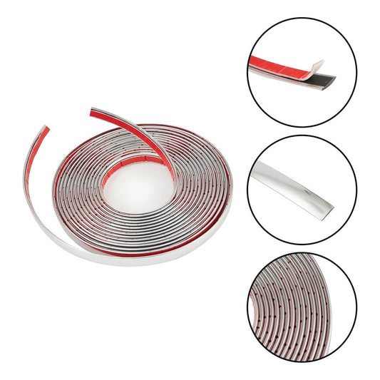 Moldura Cromada 12mm Adhesiva Decorativa Auto Tuning 15m R&c
