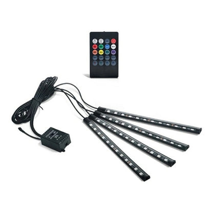 Tirax4 Led Luz Piso Interior Auto +control Ritmica/r&c