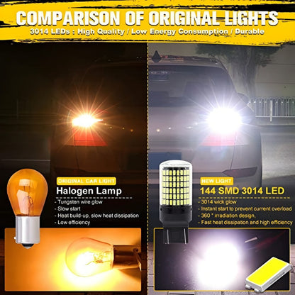 X2 Ampolleta Led T20 7443 144led Luz Blanca 360° Auto /r&c