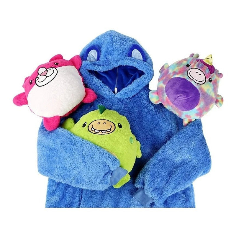 Poleron Con Capucha Peluche Convertible Niño Niña Huggle R&c Única Panda