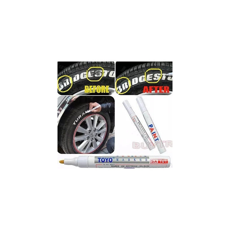 Pack X12 Lápiz Plumón Marcador Pinta Neumáticos Blanco /r&c