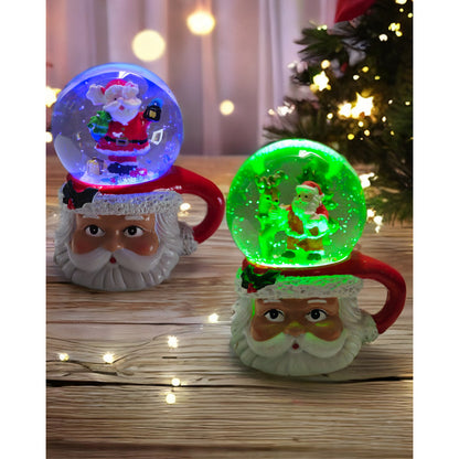 X6 Esferas De Cristal De Navidad Bola D Nieve Cn Luz Led 9cm