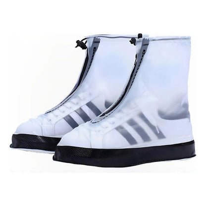 Bota Protector Silicon Impermeable Cubre Zapato Tenis Lluvia Transparente Negro S T35-36 (25.5cm)