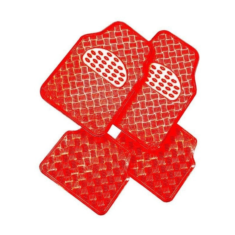 Alfombra Cubre Piso Metálico Colores Set 4pcs Auto Tuning