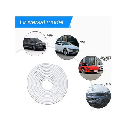 Moldura De Auto Sello Presión Protectora Puertas Capot 10mt Blanco 10mt