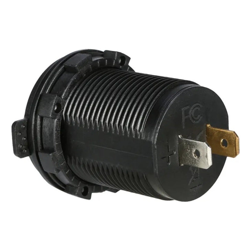 Cargador Auto Rápido 30w Tipo C Y 18w Usb Doble Puerto 12-24v Luz Roja Negro Luz Rojo 1863
