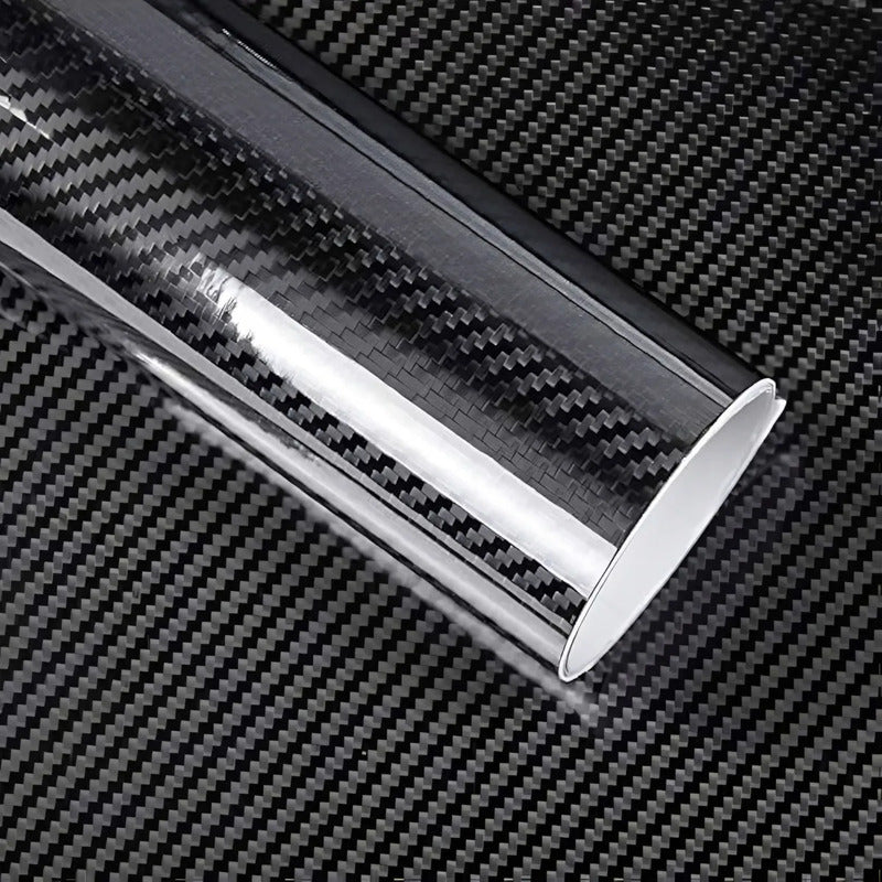 Vinilo Fibra Carbono 5d Brillante Autoadhesivo 60x100cm Negro