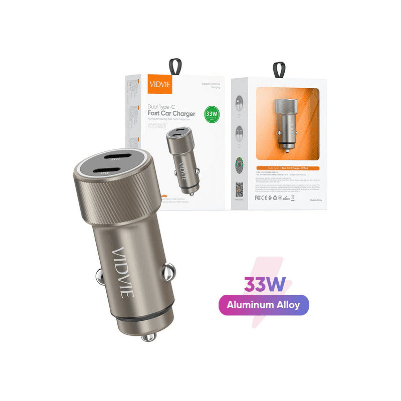 Cargador Auto Adaptador Carga Rápida 33w Dos Tipoc 12-24v